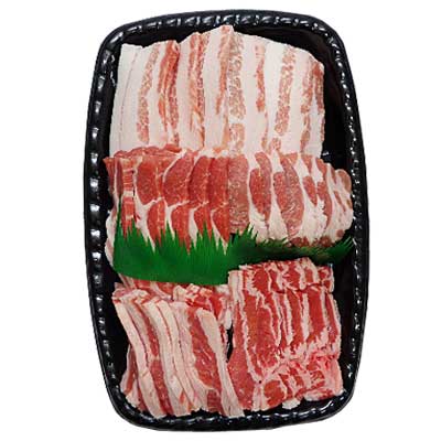 焼肉用牛豚肉盛りセット　豚肉(肩ロース(カナダ産)、バラ(チリ産)、牛肉バラ(豪州産) ５００ｇ入・１パック