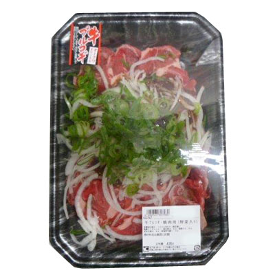 米国産牛肉バラ使用 牛プルコギ・焼肉用（野菜入り） ４３５ｇ入・１パック
