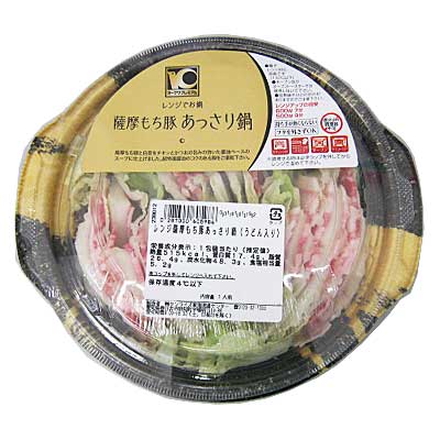 レンジでお鍋　薩摩もち豚あっさり鍋（うどん入り） １人前