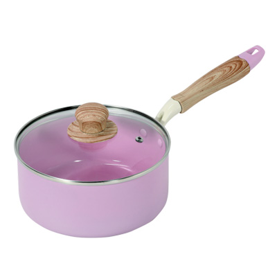 パール金属　ハルミック　ＩＨ　片手鍋　セラミック加工　１８ｃｍ ピンク