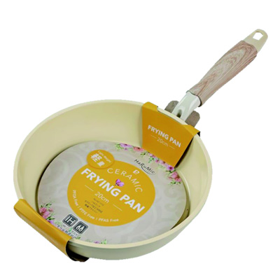 パール金属　ハルミック　ＩＨ　フライパン　セラミック加工　２０ｃｍ イエロー