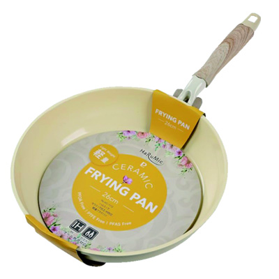 パール金属　ハルミック　ＩＨ　フライパン　セラミック加工　２６ｃｍ イエロー