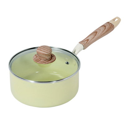 パール金属　ハルミック　ＩＨ　片手鍋　セラミック加工　１８ｃｍ イエロー