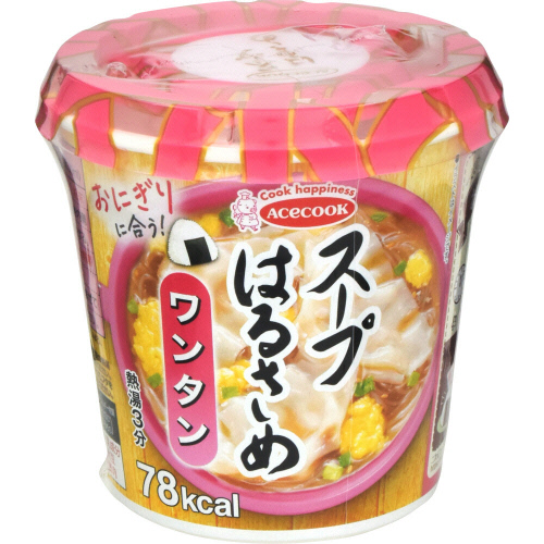 エースコック　スープはるさめ　ワンタン １個