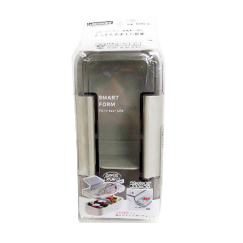 岩崎工業　イージーケアランチＢＯＸ　１段６００ｍｌ　ライトグレー １個