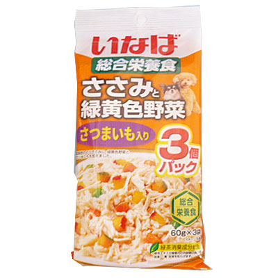 ささみと緑黄色野菜　さつまいも入り ６０ｇ&times;３袋