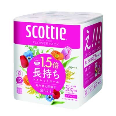 クレシア　スコッティフラワートイレットペーパー１．５倍　ダブル