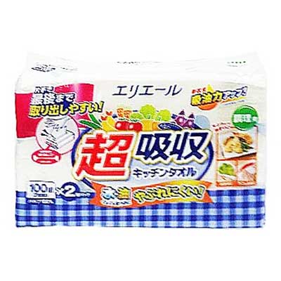 エリエール　超吸収キッチンタオル １００組（２００枚）×２個