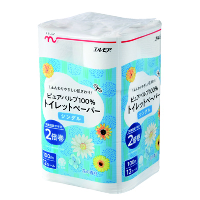 くらしモア　２倍巻トイレットペーパー　シングル