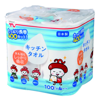くらしモア　キッチンタオル １００カット・４ロール