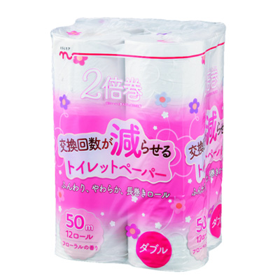 くらしモア　トイレットペーパー　再生紙２倍巻　ダブル １２ロール