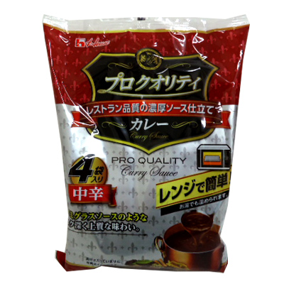 ハウス　プロクオリティカレー中辛 ４袋入