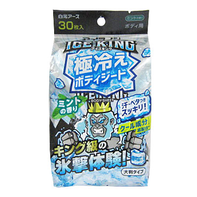 白元アース　アイスノン ＩＣＥ ＫＩＮＧ　極冷えボディシート　ミントの香り ３０枚