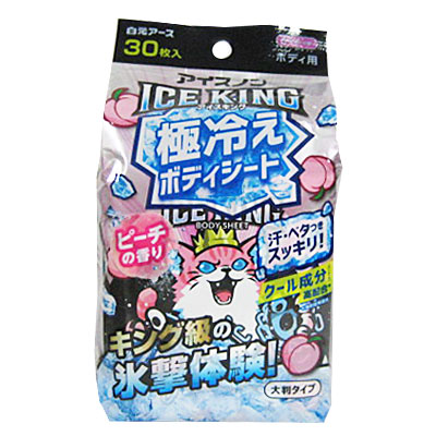 白元アース　アイスノン ＩＣＥ ＫＩＮＧ　極冷えボディシート　ピーチの香り ３０枚