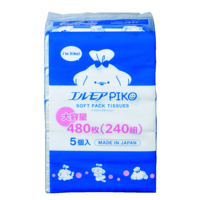 カミ商事　エルモアピコ　ソフトパックティシュー ２４０W&times;５個組