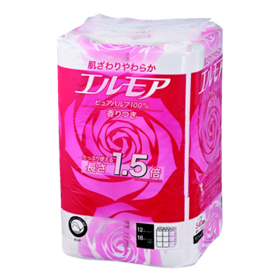 カミ商事　エルモア　１．５倍巻き　トイレットペーパー　ダブル １２ロール