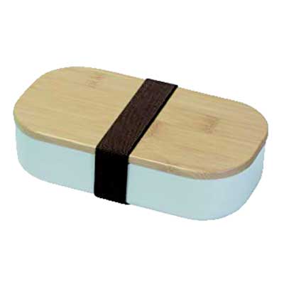 パール金属　ホームレーベル竹製蓋ランチボックス　ホワイト ６００ｍｌ