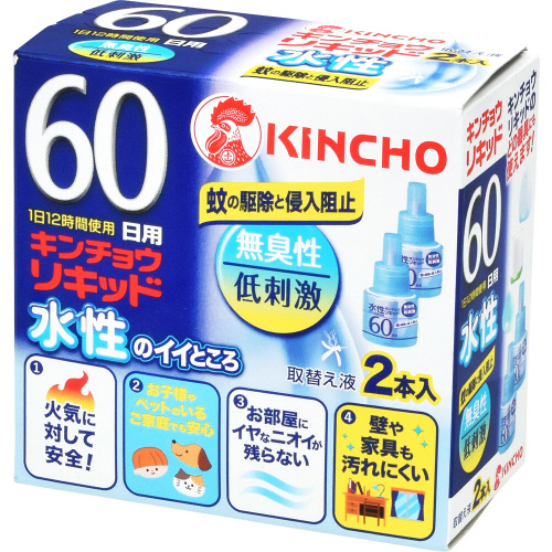 金鳥　水性リキッド６０日　無香料　取替え液 ２本入